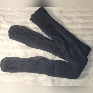 Womens Knee High Black Cable Knit Socks, NWOT, Large